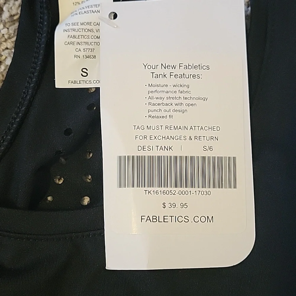 Fabletics Small Black Tank - Picture 2 of 3